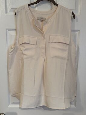 LOFT Cream Sleeveless Utility Camisole